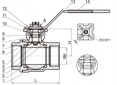 2 Piece SS 316 Ball Valve with ISO5211 Mounting Pad
