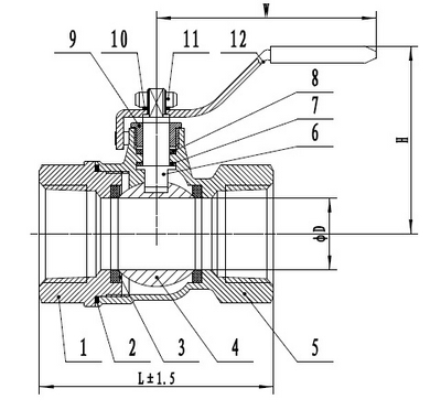 2 Piece Stainless Steel Ball Valve, Standard Port, 600 PSI