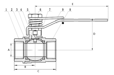 316 Stainless Steel Spring Handle Ball Valve