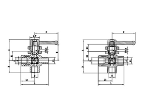 Large Port Panel Mount Ball Valve - 3 Way Ball Valve