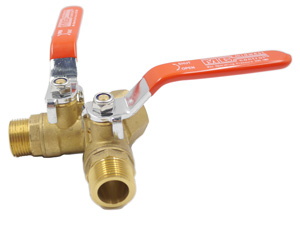 3-Way Brass Diverting Ball Valve, L Flow