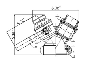 3-Way Brass Diverting Ball Valve, L Flow