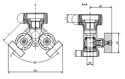 Brass Dual Shut-Off Valve / Y Hose Connector, Garden Hose 2-Way Y-Valve