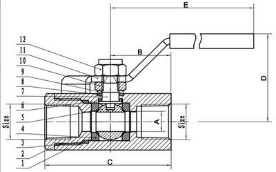 Carbon Steel Ball Valve, with Hex Body