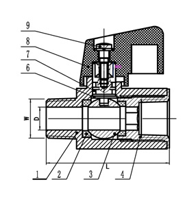 Brass Mini Ball Valve, 600 PSI, Hex Body