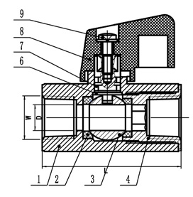Brass Mini Ball Valve, 600 PSI, Hex Body