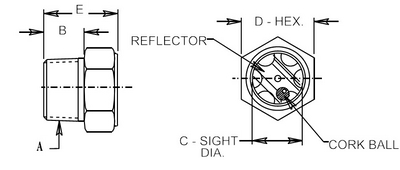 High Pressure Pipe Threaded Brass Sight Glass