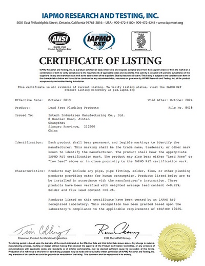 Certificates